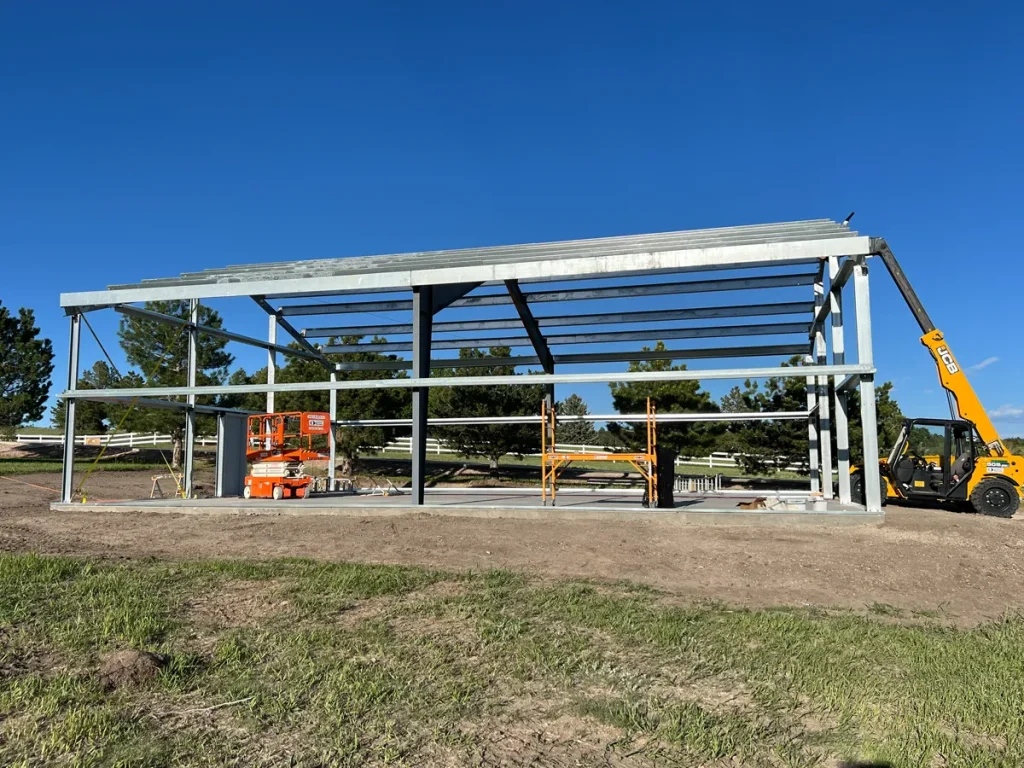 Garage steel building in Parker, CO